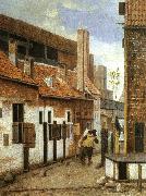 Jacobus Vrel Street Scene with Six Figures oil painting artist